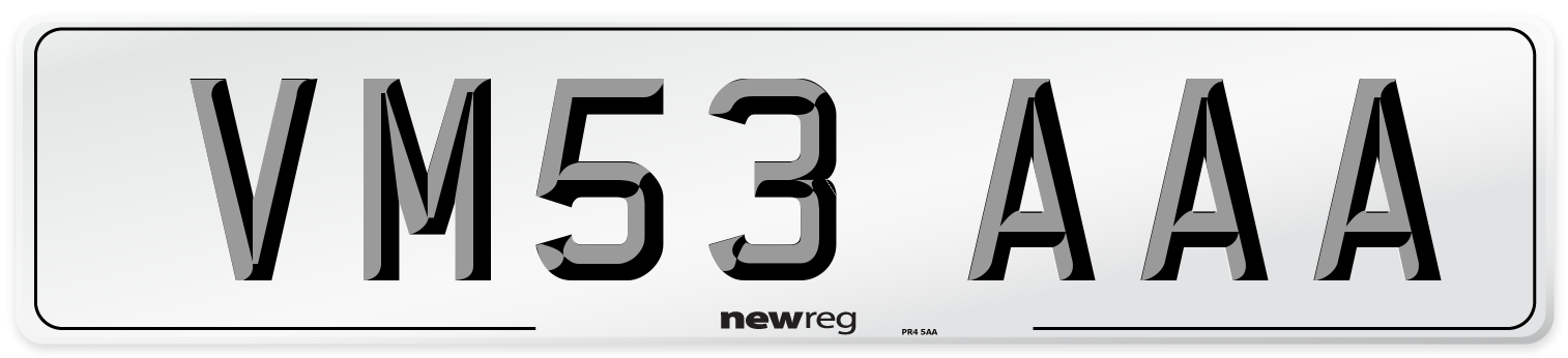 VM53 AAA Number Plate from New Reg